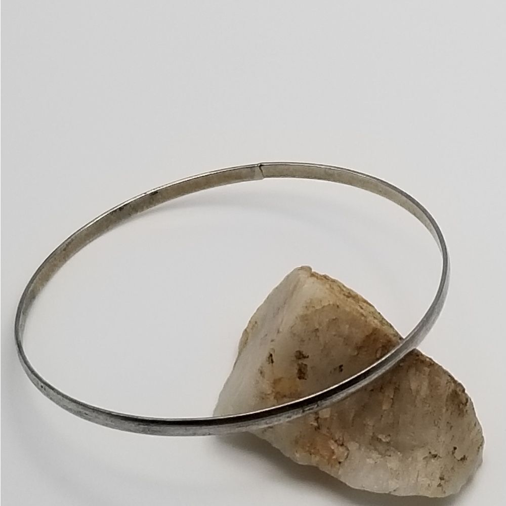 Silver tone aztec bracelet bangle slider. B712